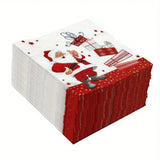 Snowman & Santa Print Paper Napkins for Christmas decor