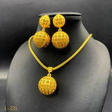 NNEOBA Gold Plated Bridal Jewelry Necklace Earrings Set