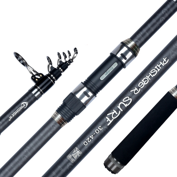 NNEOBA 5.3m Telescopic Surf Spinning Rod 30T Carbon Fiber Black