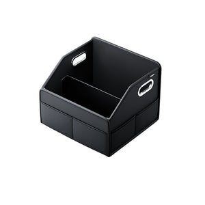 NNEOBA PU Leather Car Trunk Organizer Folding & Collapsible Cargo Storage Box Black