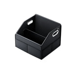 NNEOBA PU Leather Car Trunk Organizer Folding & Collapsible Cargo Storage Box Black