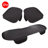 NNEOBA 3-Piece Universal Car Seat Covers Breathable Cotton Linen Cushion Set Black