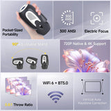 NNEOBA 4K Smart Projector Electric Focus Black