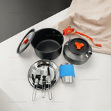 NNEOBA Pot Kettle Camping Cookware Set Grey
