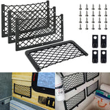 NNEOBA 4PCS Framed Car Mesh Storage Net Bags 36x18CM Organizer Pockets Black