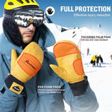 NNEOBA Ski Gloves Leather Snowboard Mittens - Men & Women