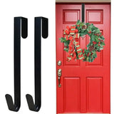 30cm Black Metal Wreath Hanger Rust-Resistant Door Hook