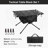 NNEOBA Portable Aluminum Camping Folding Table with IGT Compatibility Black