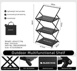 NNEOBA Camping Foldable Storage Organizer Rack Black