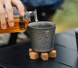 NNEOBA 300ml Titanium Camping Mug Double-Layer Grey