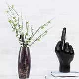 NNEOBA Bold Expression: Personalized Middle Finger Resin Sculpture - Black