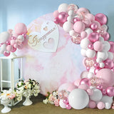 NNEOBA Mesmerizing Macaron Pink Balloon Garland Arch Kit - Style 1 (125 Pieces)
