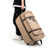 NNEOBA Camping Trolley Storage Bag 80L Duffel with Wheels Brown