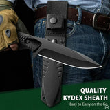 NNEOBA Hunting Tactical Fixed Blade Knife Black