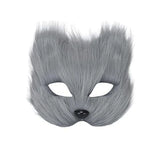 Halloween Fox Shape Half Face Eye Mask Sexy Imitation Cat Hair Animal Mask Christmas Carnival Party Cosplay Costume Props Masque