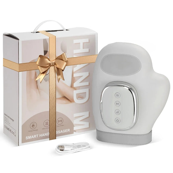 NNEOBA 5-Level Electric Hand Massager with Hot Compress Grey