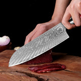 NNEOBA 7-Inch VG10 Damascus Steel Chef Knife  Razor Sharp Red