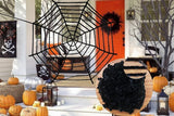 200cm  weighs only 0.100 kg Extra Large Plush Black Spider Outdoor Home Bar Party Haunted House Horror Props Halloween Decoration