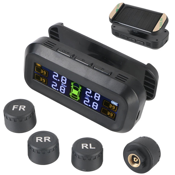 NNEOBA Wireless Tire Pressure Monitoring System Solar And USB Charging Black