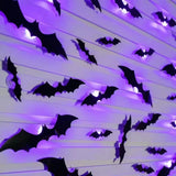 12pcs Halloween 3D Bat LED Wall Decals
