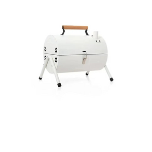 NNEOBA Portable Tabletop Charcoal Grill And Smoker White Outdoor BBQ White