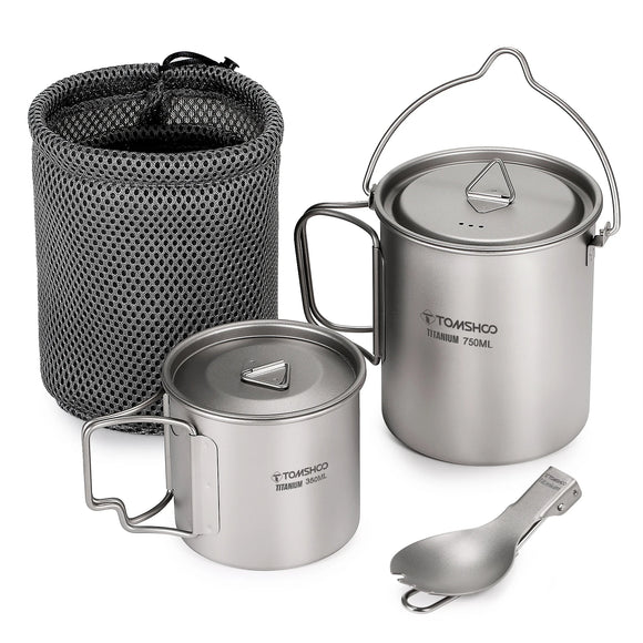 NNEOBA Ultralight Titanium Cookware Set 3PCS Grey