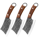 NNEOBA 3pcs Cleaver Knife Set Brown