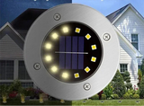 1Pcs Solar Ground Lights 8 LED Stainless Steel & ABS In-Ground