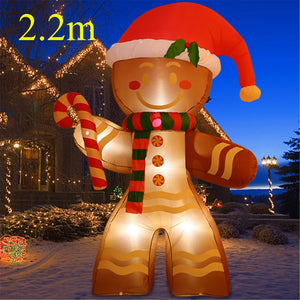 NNEOBA 2.2m Gingerbread Christmas Inflatable Decoration with LED Lights