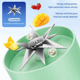 NNEOBA Electric Fruit Juicer Cup 1200ml Wireless Smoothie Blender Green