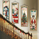 4PCS Christmas Door Banner Decoration Set