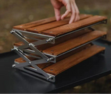 NNEOBA Portable 3-Tier Camping Rack Foldable Brown