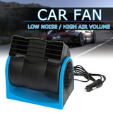 NNEOBA 12V Adjustable Car Air Conditioning Fan Dual Speed Silent Cooling Fan Blue