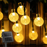 11M 60-LED Solar Crystal Globe String Lights – IP65 Waterproof