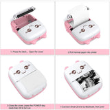 NNEOBA Portable Thermal Printer MINI - Wireless BT 203dpi Photo Label Memo Printing (Pink)
