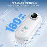 NNEOBA Thumb-Size WiFi Mini Camera  Action Cam with 32GB White