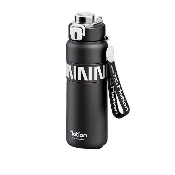 NNEOBA 800ML Sports Vacuum Flask with Straw Black