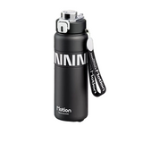 NNEOBA 800ML Sports Vacuum Flask with Straw Black