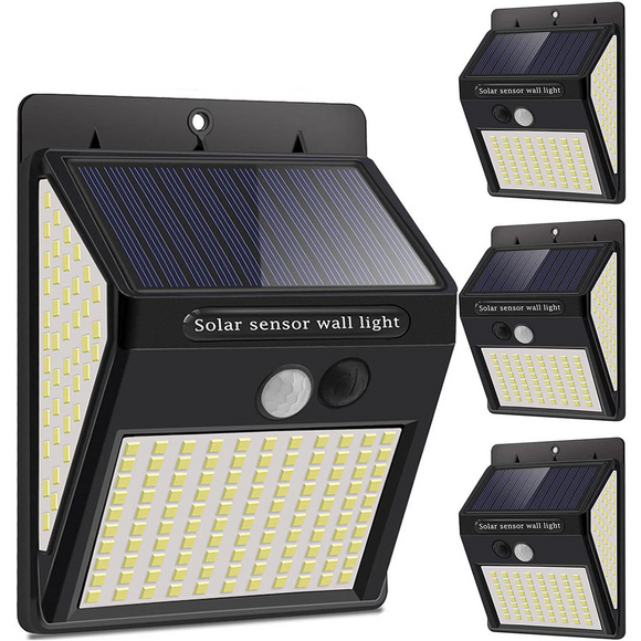 NNEOBA 4 Pcs 3Mode Waterproof 230 LED Solar Motion Sensor Lights