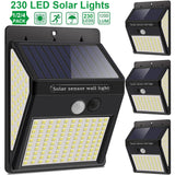 NNEOBA 4 Pcs 3Mode Waterproof 230 LED Solar Motion Sensor Lights