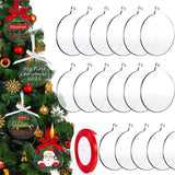 NNEOBA 50pcs Transparent Acrylic Christmas Tree Ornament Bells for DIY Craftin