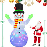 NNEOBA 2.4m Rotating Snowman Inflatable Christmas Decoration with LED Lights