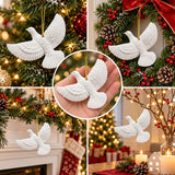 White Resin Friendship Dove Christmas Ornament 1pc