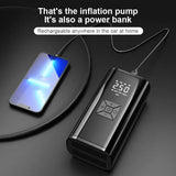 NNEOBA 120W Wireless Handheld Air Compressor Portable Digital Tire Inflator Black