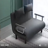 NNEOBA 65CM Grey Simple Folding Sofa Bed - Easy Assembly & Durable Comfort