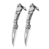 NNEOBA 2pcs Camping Folding Knife Silver