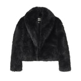 Neo Mint Faux Fox Fur Shawl Collar Jacket
