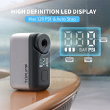 NNEOBA Mini Cordless Electric Bike Pump 120PSI with Screen Fast Charging Grey