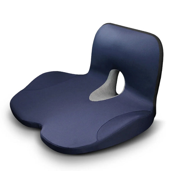 NNEOBA L-Shaped Memory Foam Seat Cushion Ergonomic Hip Lumbar Support Blue