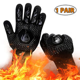 NNEOBA 1 Pair Heat-Resistant Oven Gloves Black